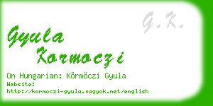 gyula kormoczi business card